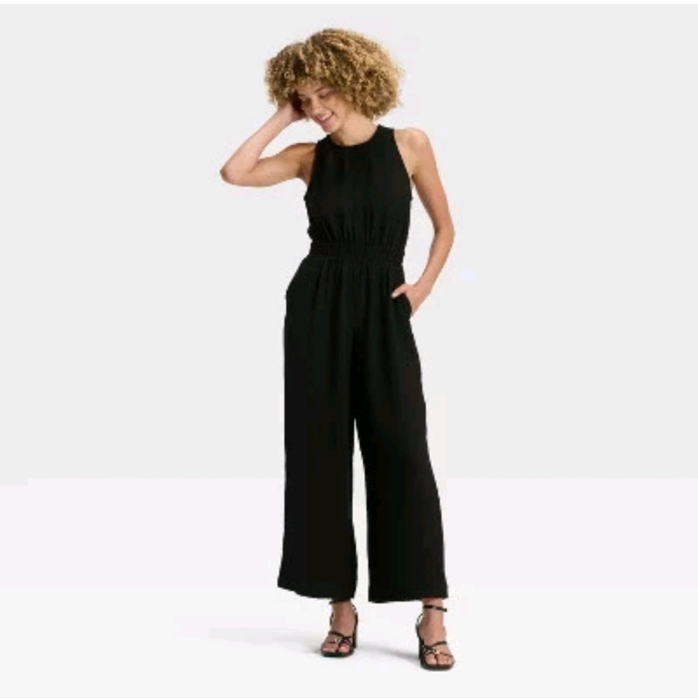 a new day Black Sleeveless Wide-Leg Jumpsuit
